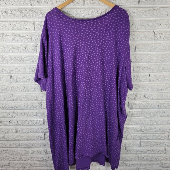 Dreams Co Womens Nightgown 3X Plus Purple Polka Dot Cotton Loungewear PUR31E - Picture 6 of 10